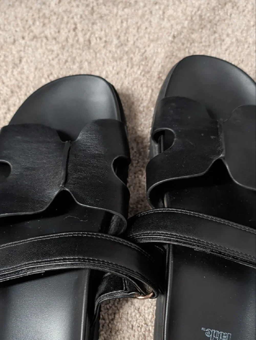 wild fable Black Men's Dual-Strap Slide Sandals